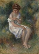 Pierre Auguste Renoir Seated Girl in Landscape oil on canvas
